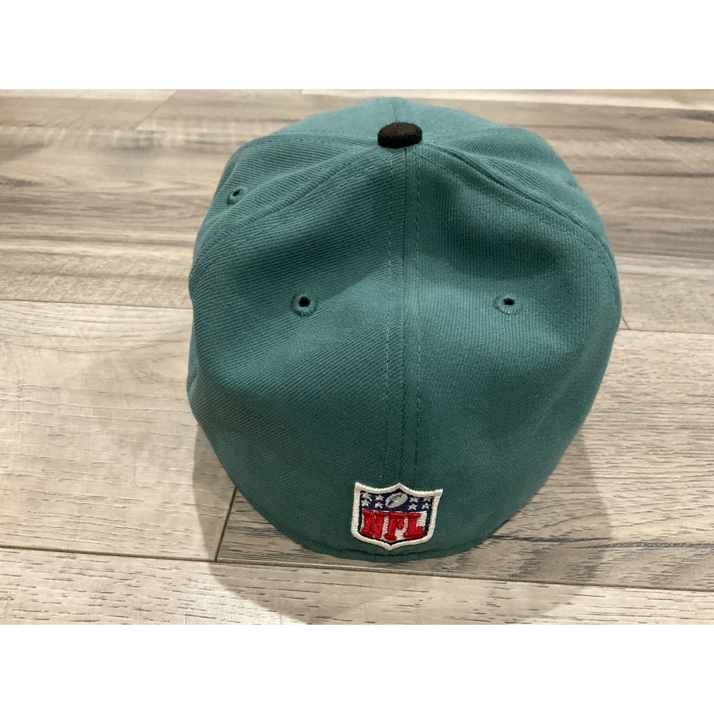 New Era 59FIFTY Philadelphia Eagles Fitted Hat Size 7 Teal Black NFL Cap - Picture 4 of 6